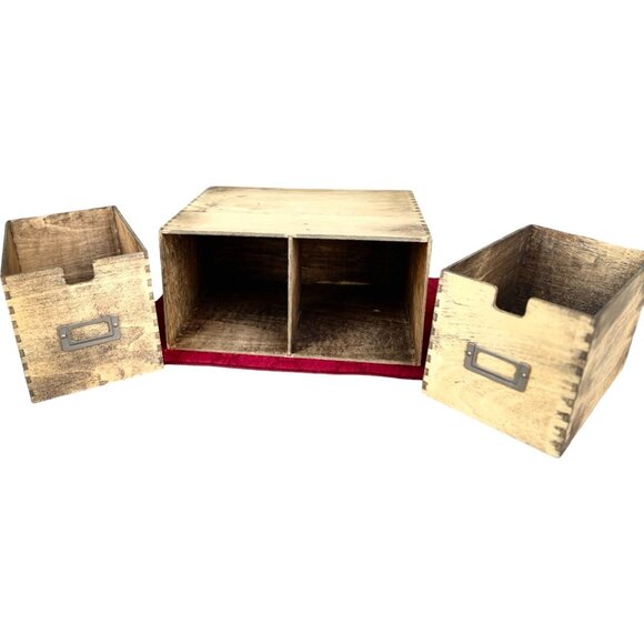 IKEA FIRA Wooden Drawer Organizer – Rustic Stained 2-Drawer Storage Cabinet (Dis - Picture 2 of 10